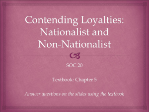 Contending Loyalties: Nationalist and Non