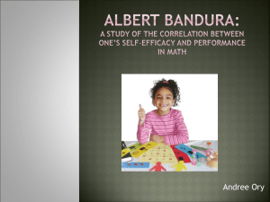 Albert Bandura: A Study of the Correlation Between One`s