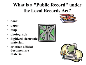 What is a "Public Record" under the Local Records Act?