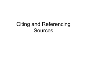 Citing and Referencing Sources