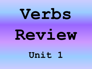 Verb Unit 1 PowerPoint Review