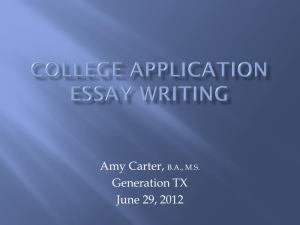 College application essay writing