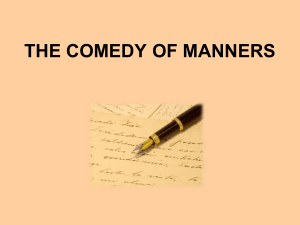 THE COMMEDY OF MANNERS