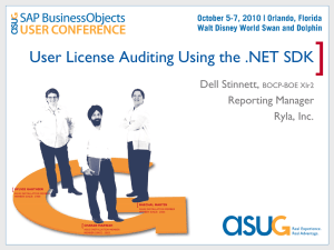 User License Auditing Using the .NET SDK - Dell Stinnett