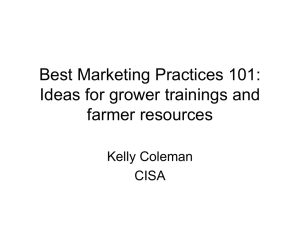 Best Marketing Practices 101: Ideas for grower trainings and farmer