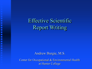 Scientific Report Writing