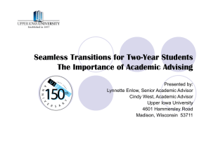 Seamless Transitions for Two-Year Students The Importance