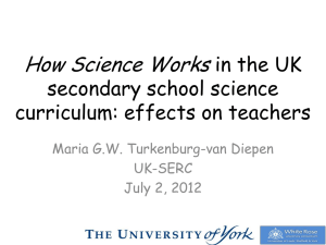 effects on teachers - Science Learning Centres