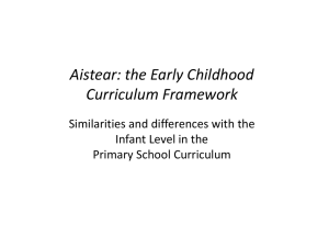 Aistear and the Infant Curriculum - National Council for Curriculum