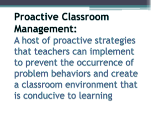 Proactive Classroom Management