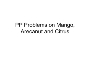 PP Problems on Mango, Arecanut and Citrus