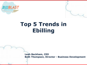 Top 5 Trends in Ebilling Leah Beckham, CEO Beth Thompson