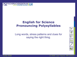 English for Science Pronouncing Polysyllables