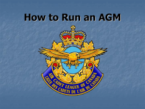 How to run an AGM - Air Cadet league of BC