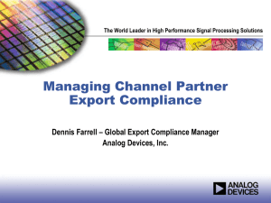 Managing Channel Partner Export Compliance