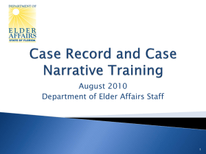2010 Case Record and Case Narrative Training