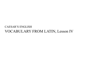 CAESAR`S ENGLISH VOCABULARY FROM LATIN, Lesson II
