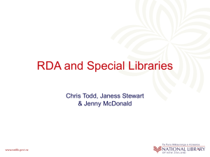 RDA and Special Libraries