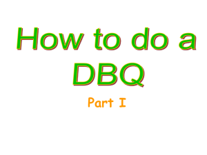 How to do a DBQ part I