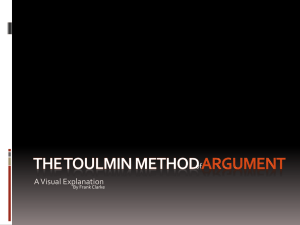 The Toulmin Method - EnglishScholar.com