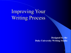 Improving Your Writing Process