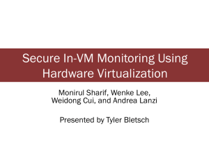 Secure In-VM Monitoring Using Hardware Virtualization