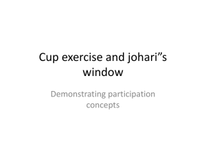 Cup exercise and johari”s window - AGW-Net
