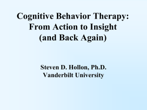 Cognitive Behavior Therapy - Centerstone Research Institute