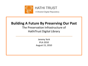Building a Future by Preserving Our Past