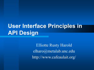 User Interface Principles in API Design