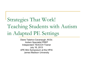 Autism: Educational Strategies that Work
