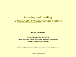 Creating a Powerfully Effective Service Culture