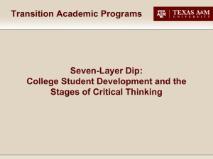 College Student Development and the Stages of Critical Thinking
