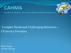 Complex Needs and Challenging Behaviors – Of Service