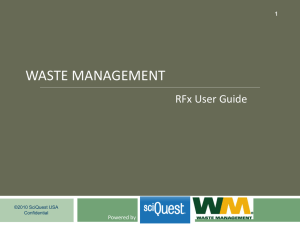 RFx User Guide - Waste Management: Supplier Management System