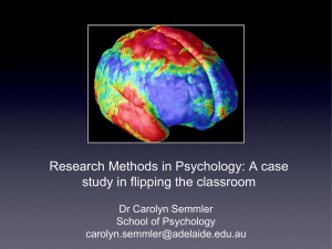 Flipping the Classroom in Psychology Research Methods