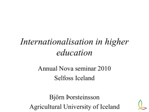 Internationalisation in higher education