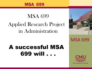 MSA 699 MUST PowerPoint