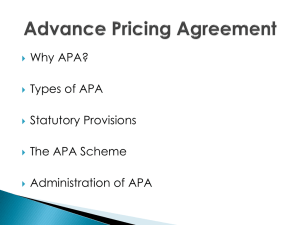 Advance Pricing Agreement