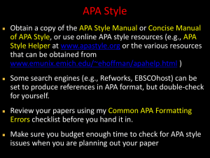 Jose APA format and tables