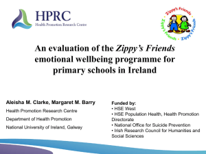 Evaluation of Zippy`s Friends - National Office for Suicide Prevention