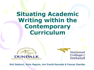 Situating Academic Writing within the Contemporary Curriculum