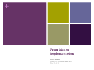 From ideas to implementation