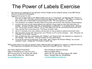 Power of Labels Exercise - Massachusetts Senior Care Foundation