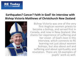 Bishop Victoria Matthews GCSE Suffering Equality God