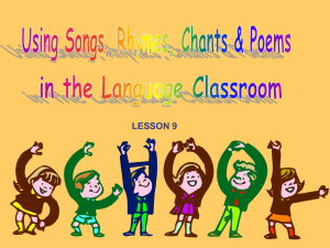 Activities Linked to Songs, Rhymes, Chants and Poems