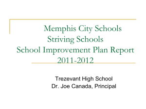 Memphis City Schools Striving Schools School Improvement Plan