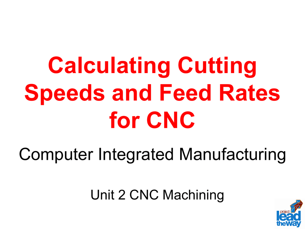 Cnc Feed Rate Chart