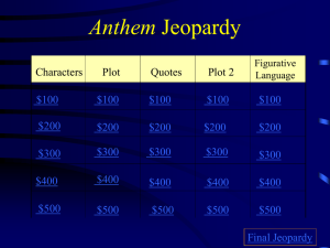 Anthem Jeopardy Review Game