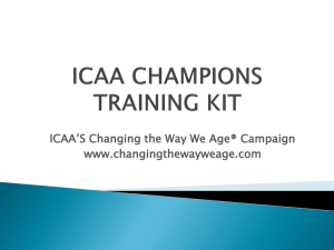 Training champions - ICAA`s Changing the Way We Age Campaign